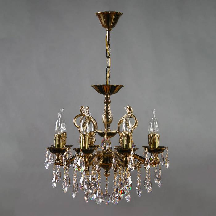 Подвесная хрустальная люстра Leon Ambiente 2128/8 PB Tear drop