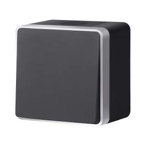 Выключатель Werkel W5010234/ Выключатель одноклавишный влагозащищенный Gallant (черный с серебром)