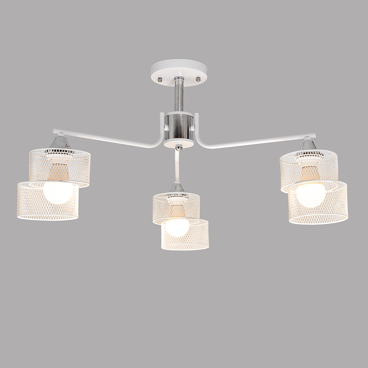 Люстра потолочная, 3*E27, белый+хром MD.4252-3-S-WH+CH