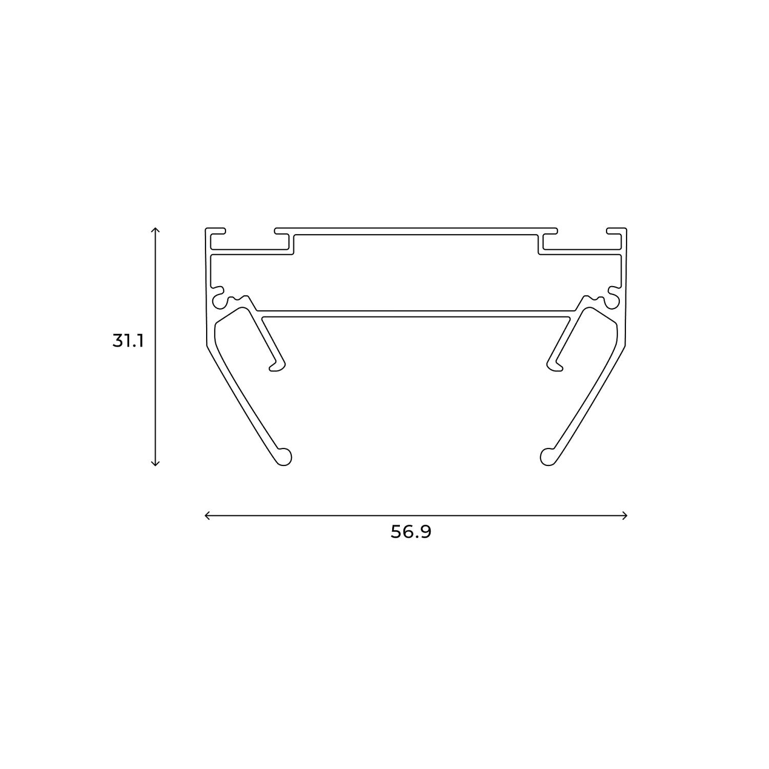 Закладной профиль под шинопровод для натяжного потолка-2м Hesby Lighting Skylite HSBL_0192