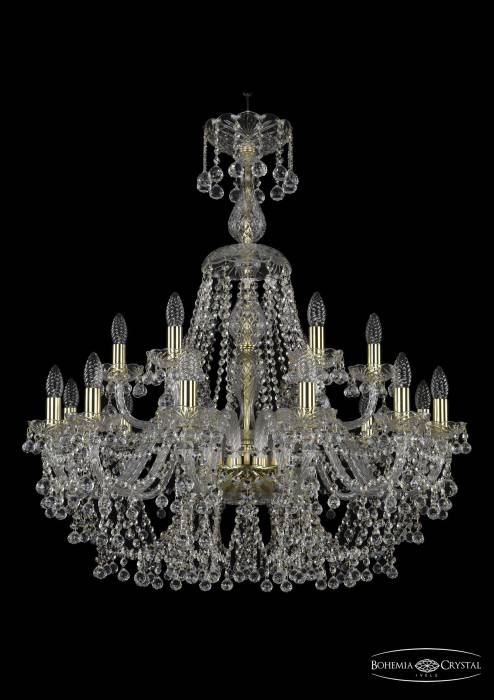 Подвесная хрустальная люстра 1409 Bohemia 1409/12+6/300/XL-95 G