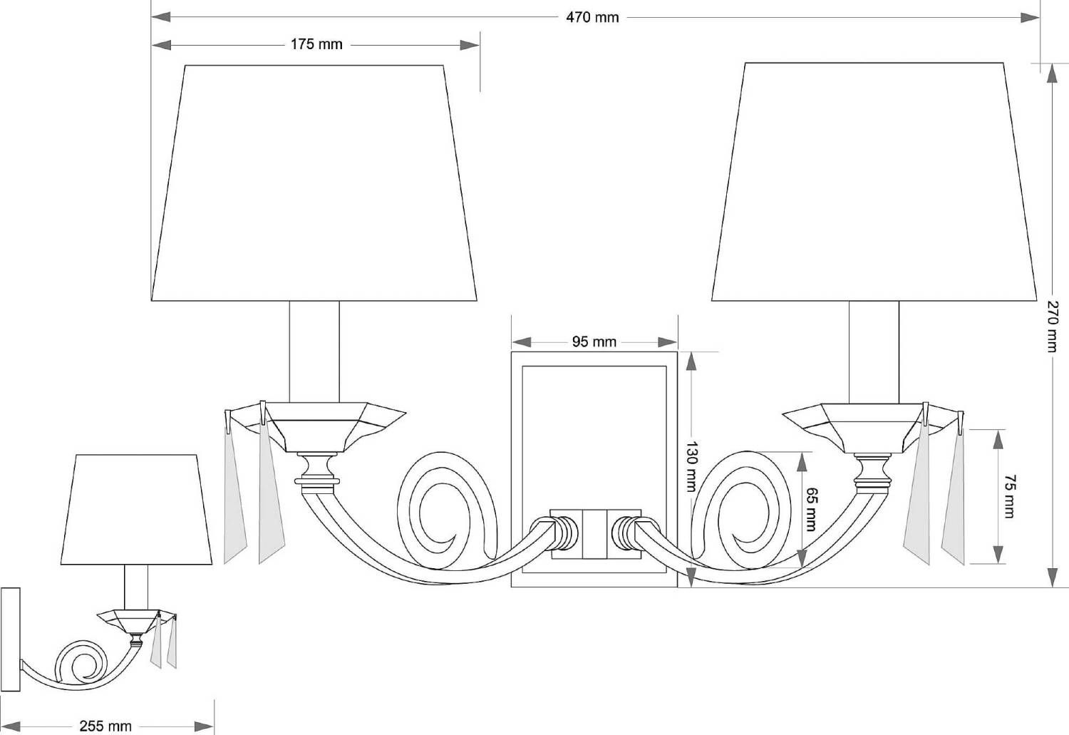 Настенное бра Kutek Monza MON-K-2(P/A) Настенное бра Kutek Monza MON-K-2(P/A)