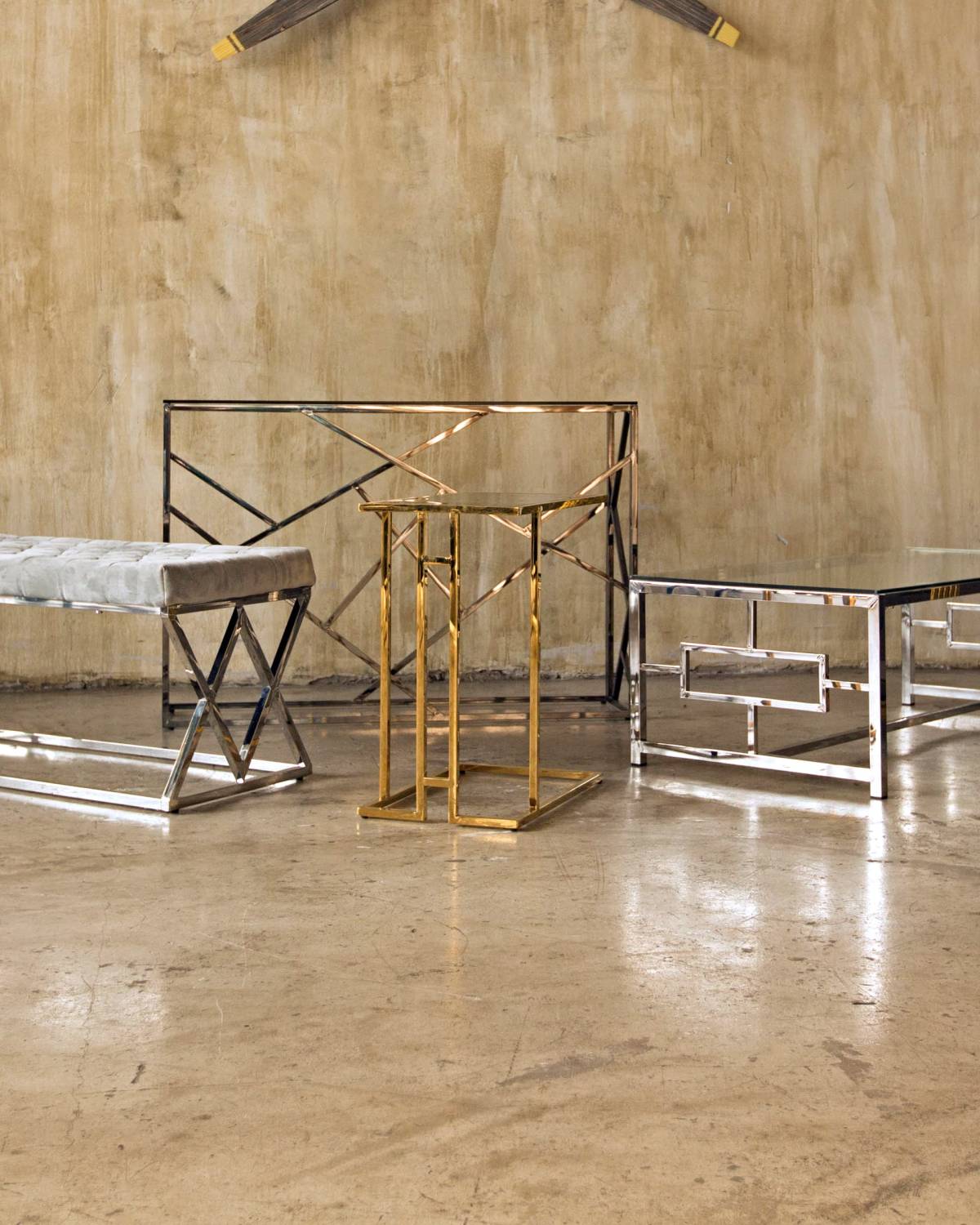 Консоль Stool Group Арт Деко ECST-015-BG-SK (115x30) Консоль Stool Group Арт Деко ECST-015-BG-SK (115x30)