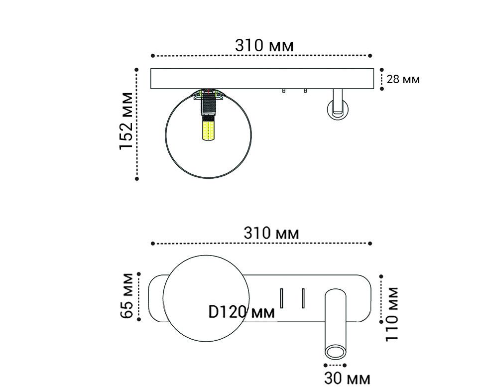 Настенный светильник Italline IT08 IT08-8024 black 3000K