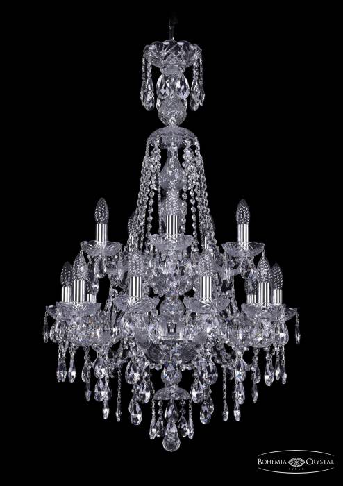 Подвесная хрустальная люстра 1415 Bohemia 1415/10+5/200/XL-97/2d Ni