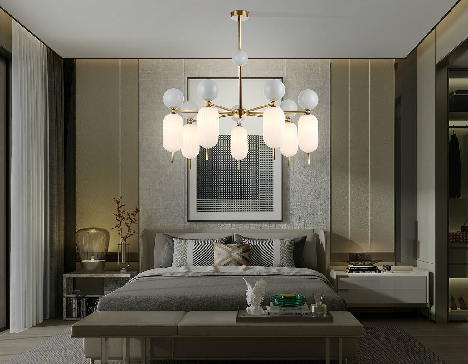 Люстра на штанге Ambrella Ceramo Modern LH53106