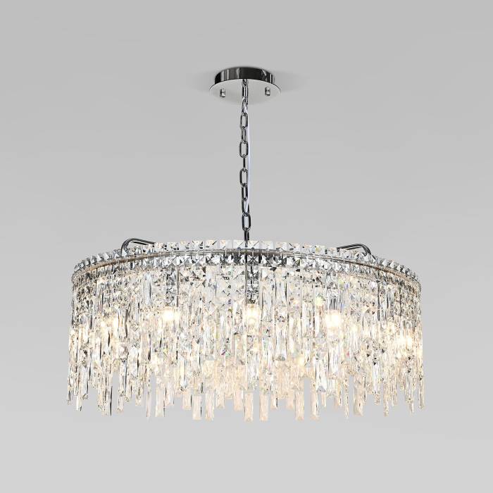 Подвесная люстра Eurosvet Blitz 60159 хром/ прозрачный хрусталь Strotskis