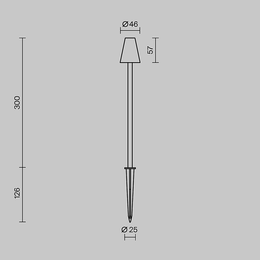 Уличный наземный светильник Maytoni Cane O504FL-L1B3K