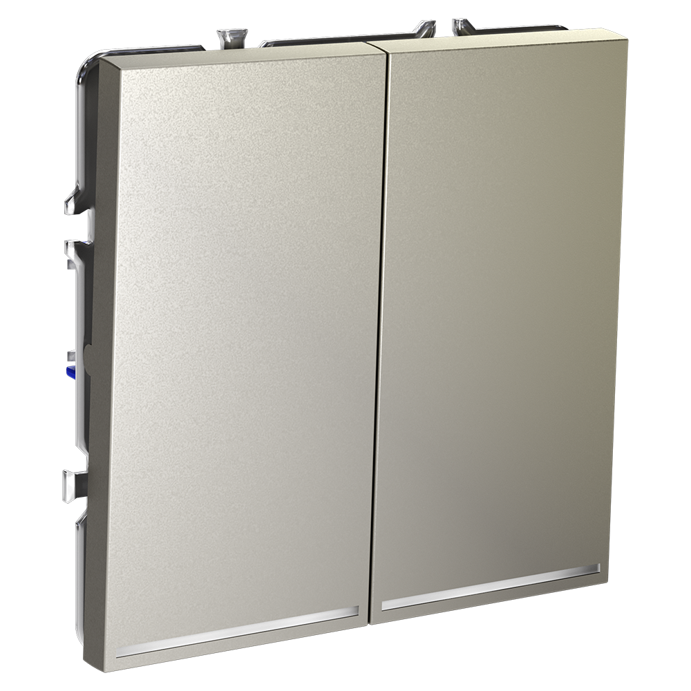 Проходной переключатель двухклавишный с подсветкой Voltum S70 VLS020404