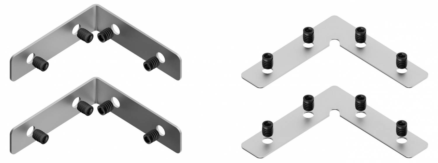 Комплект угловых соединителей для шинопровода под натяжной потолок, серебристый, 4 шт Hesby Lighting ElDeko HSBL_0190