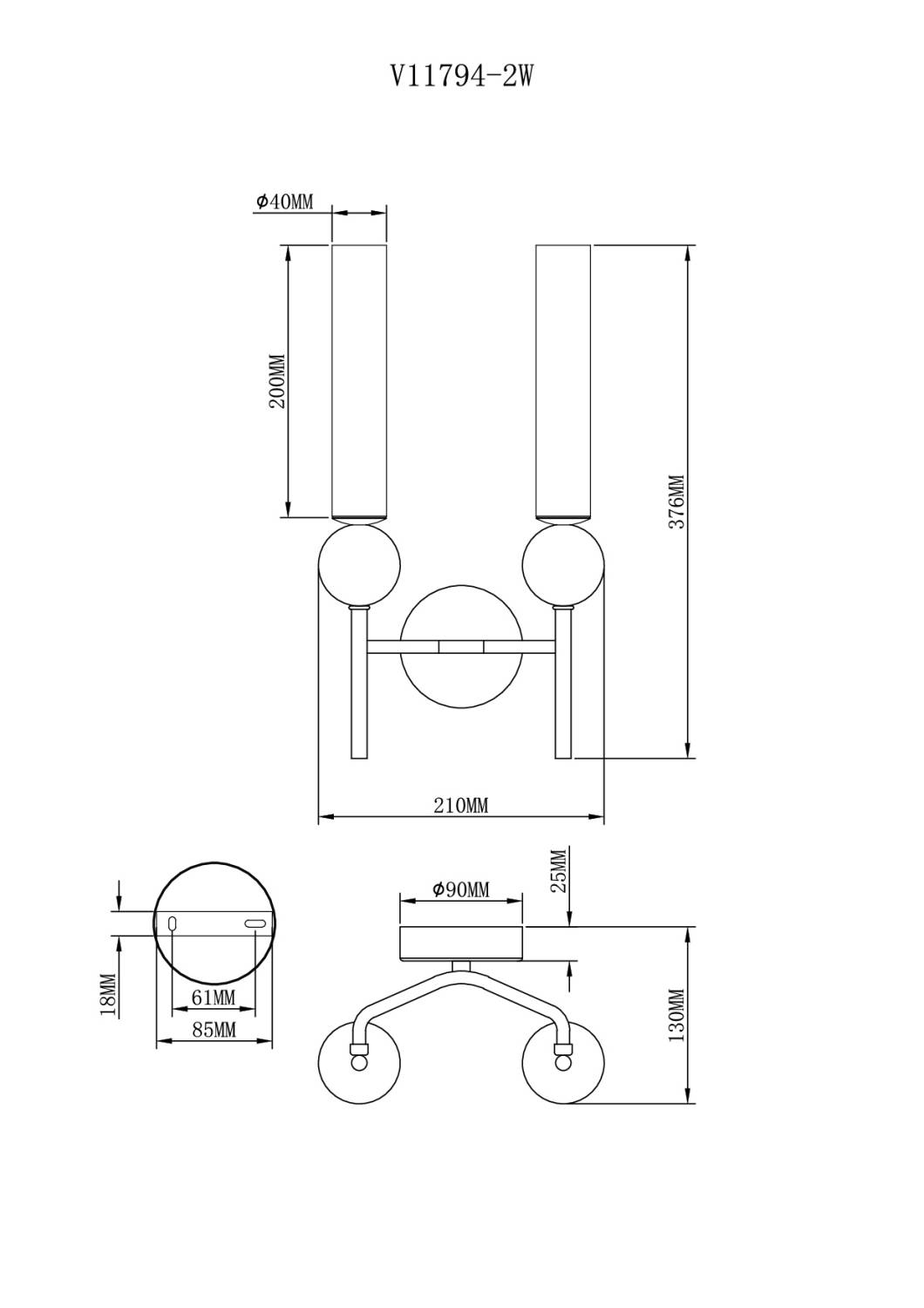 Настенное бра Moderli Illis V11794-2W