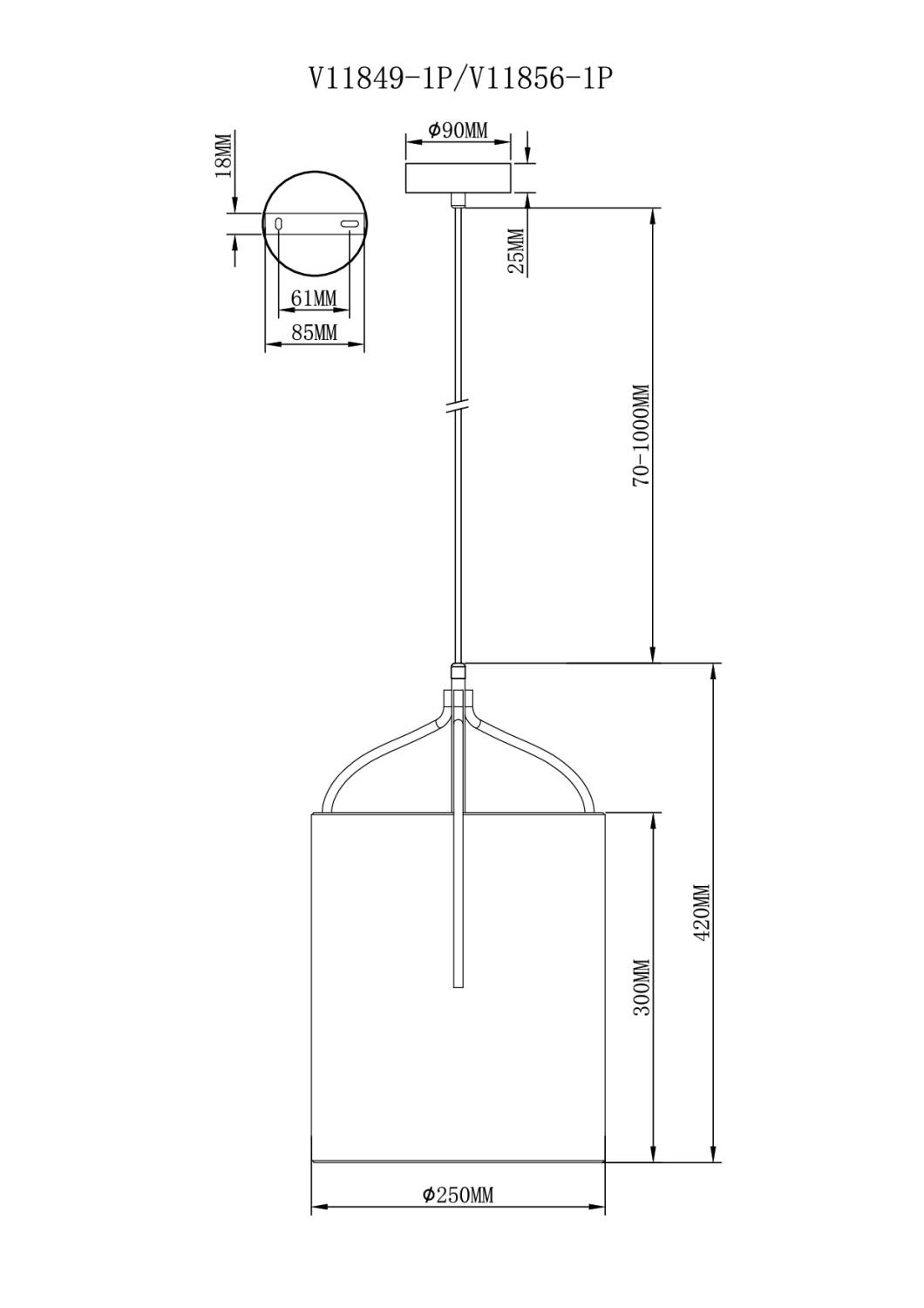 Светильник подвесной Moderli Inari V11849-1P