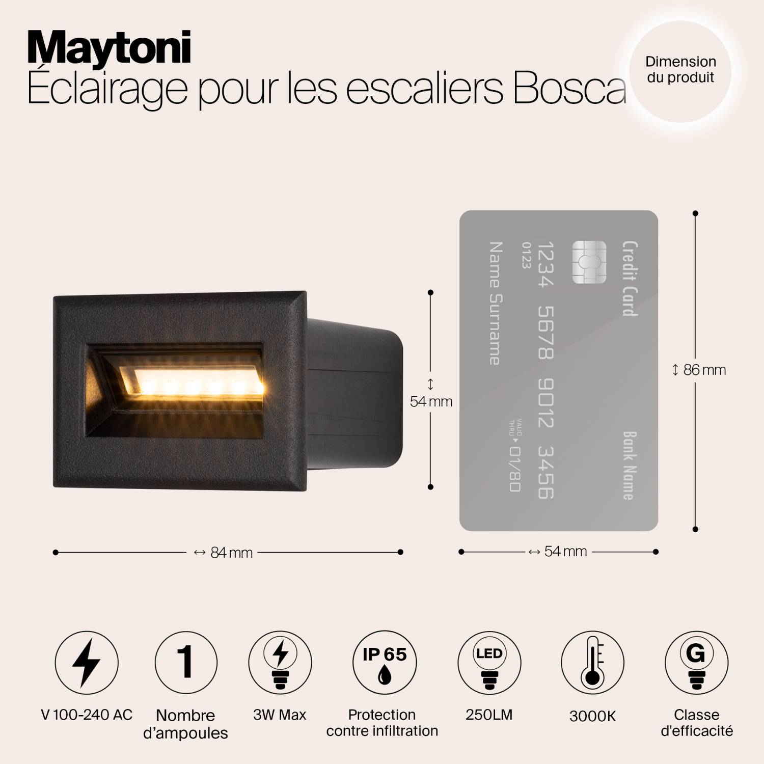 Подсветка для ступеней Maytoni Bosca O045SL-L3B3K Подсветка для ступеней Maytoni Bosca O045SL-L3B3K