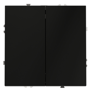 Проходной переключатель встраиваемый VOLTUM S70 двухклавишный 10А, (черный матовый) VLS020308