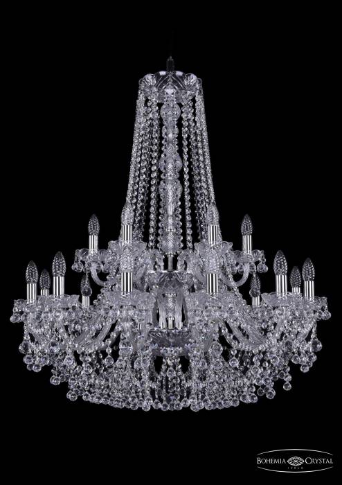 Подвесная хрустальная люстра 1409 Bohemia 1409/12+6/300/h-94/2d Ni