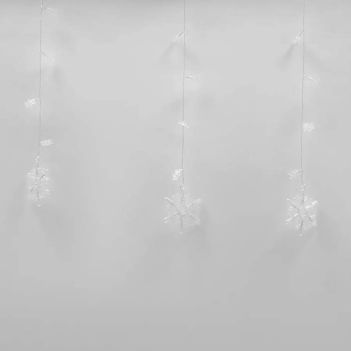 Занавес светодиодный фигурный с контроллером «Снегопад» Uniel ULD-E2706-100/DTA WHITE IP20 SNOWFALL