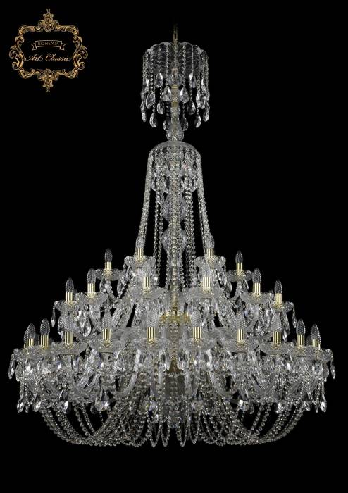 Подвесная хрустальная люстра 11.11 Art Classic 11.11.24+12+6.460.2d.XL-167.Gd.Sp