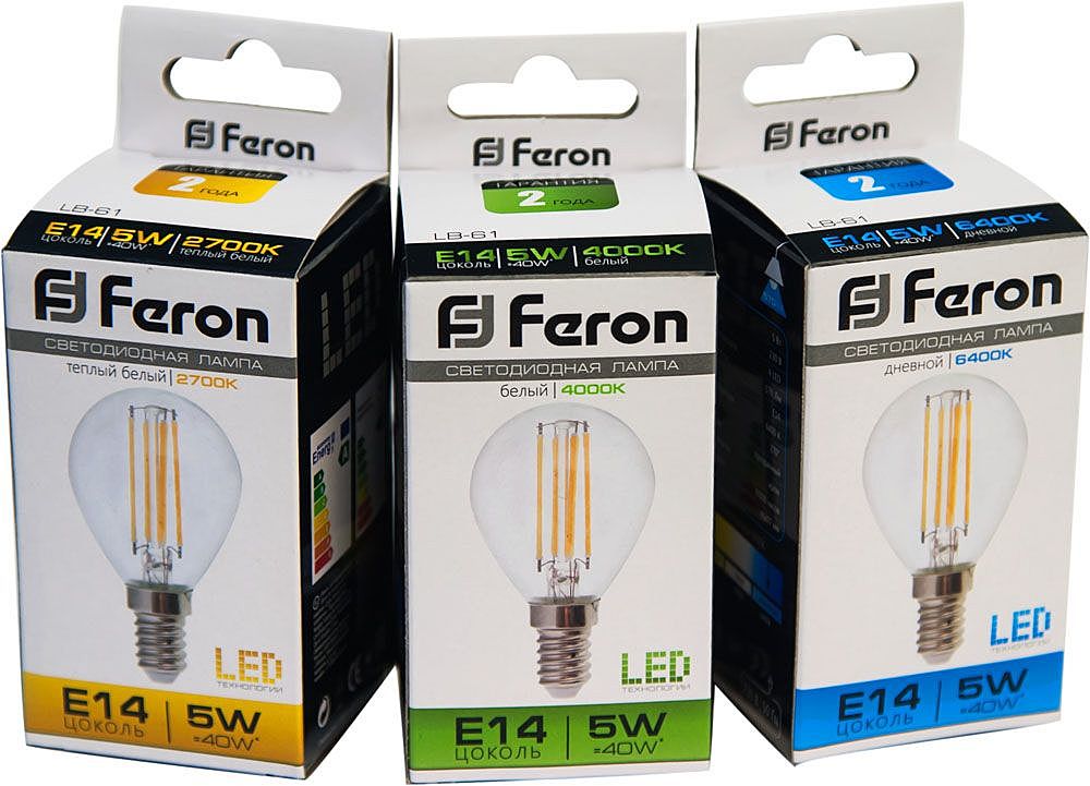 Светодиодные лампочки Feron 25579 (E14)  (5Вт)  (4000K) 
