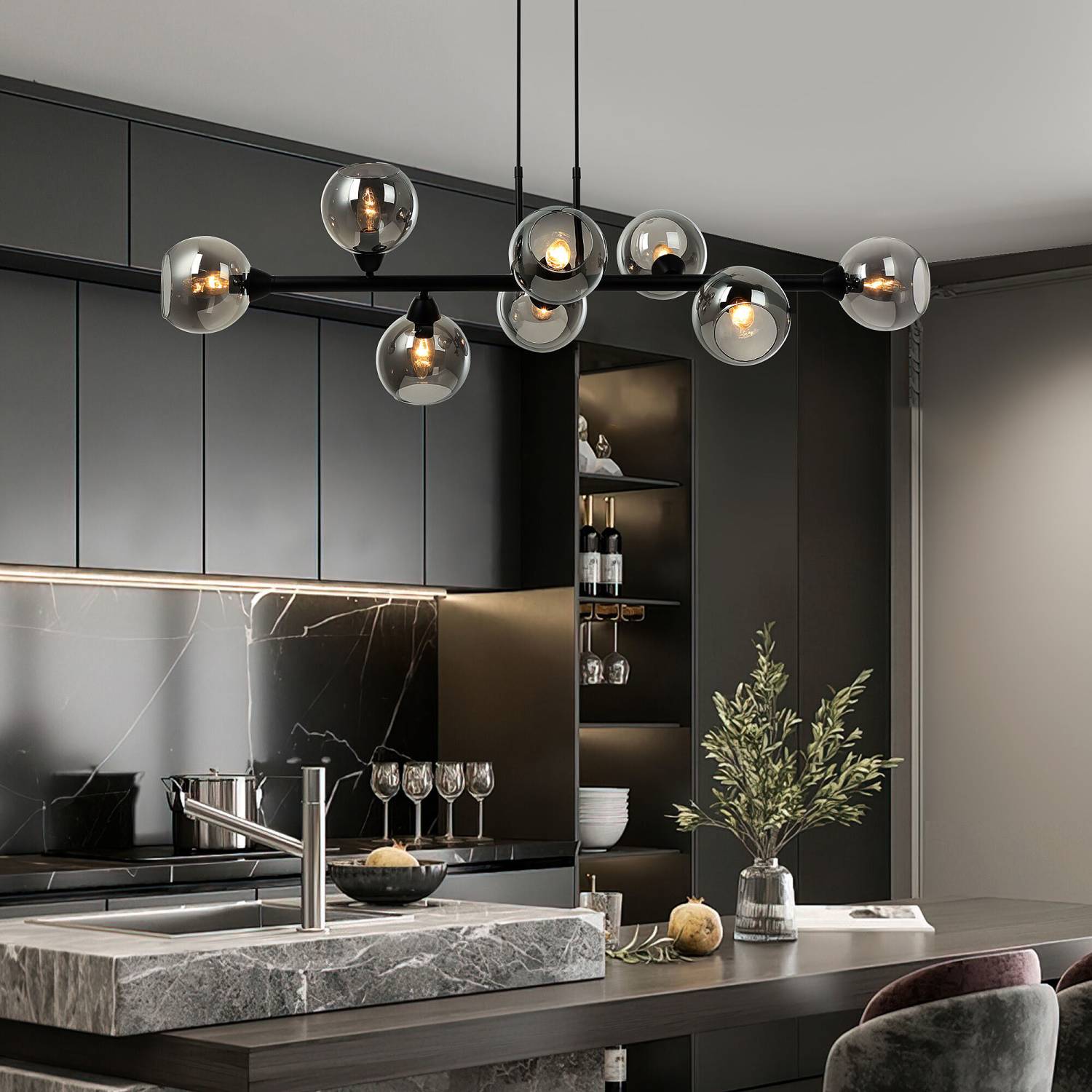 Подвесная люстра Eurosvet Roger 70113/8 дымчатый Smart