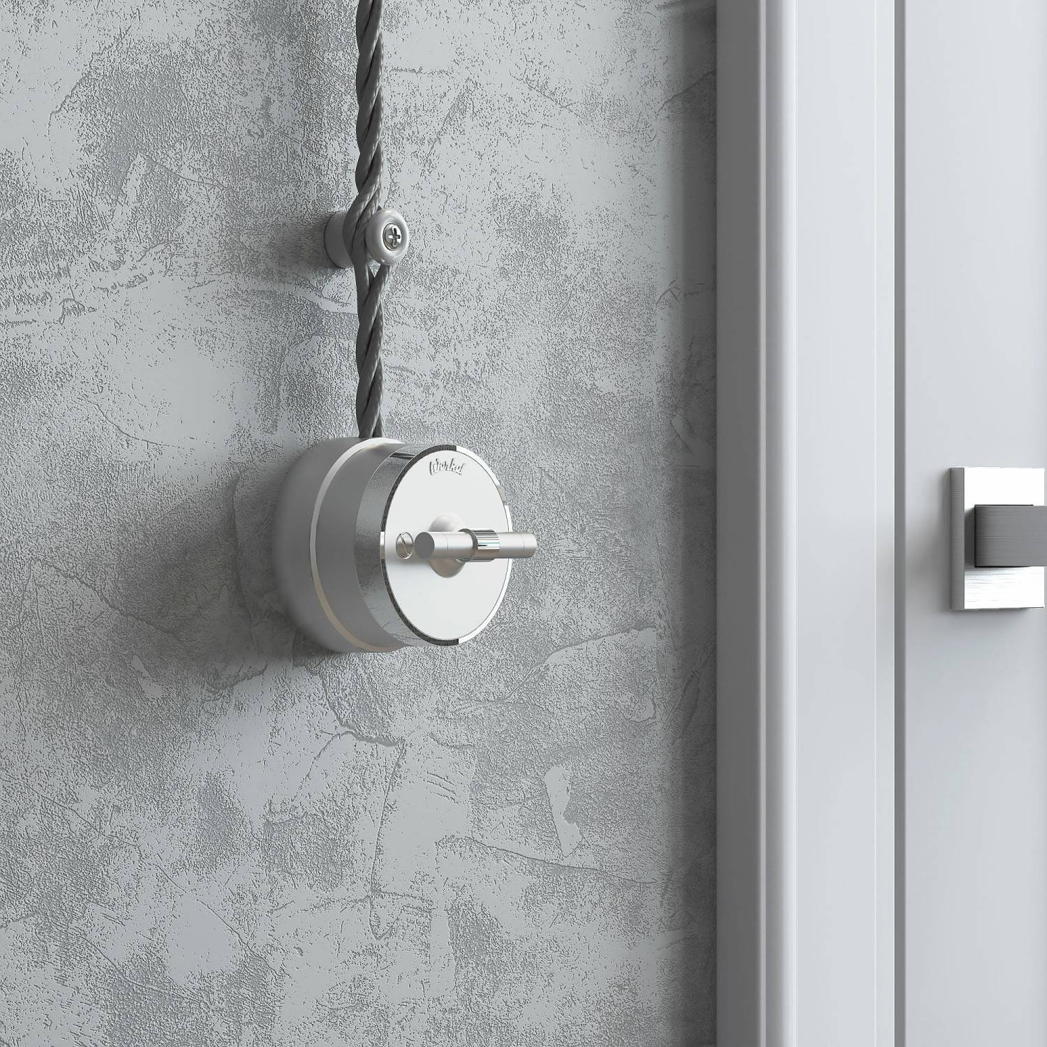 Выключатель Werkel W5822054/ Выключатель на 4 положения двухклавишный Vintage (серебро матовый/хром)