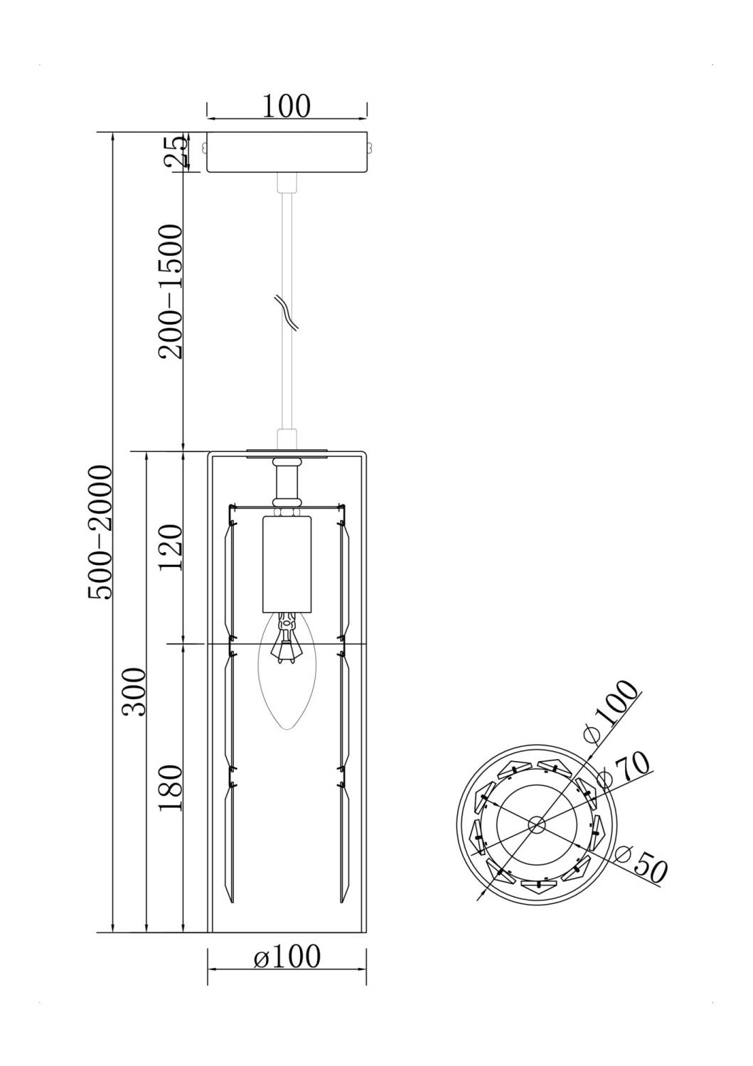 Светильник подвесной Maytoni Wonderland MOD313PL-01G