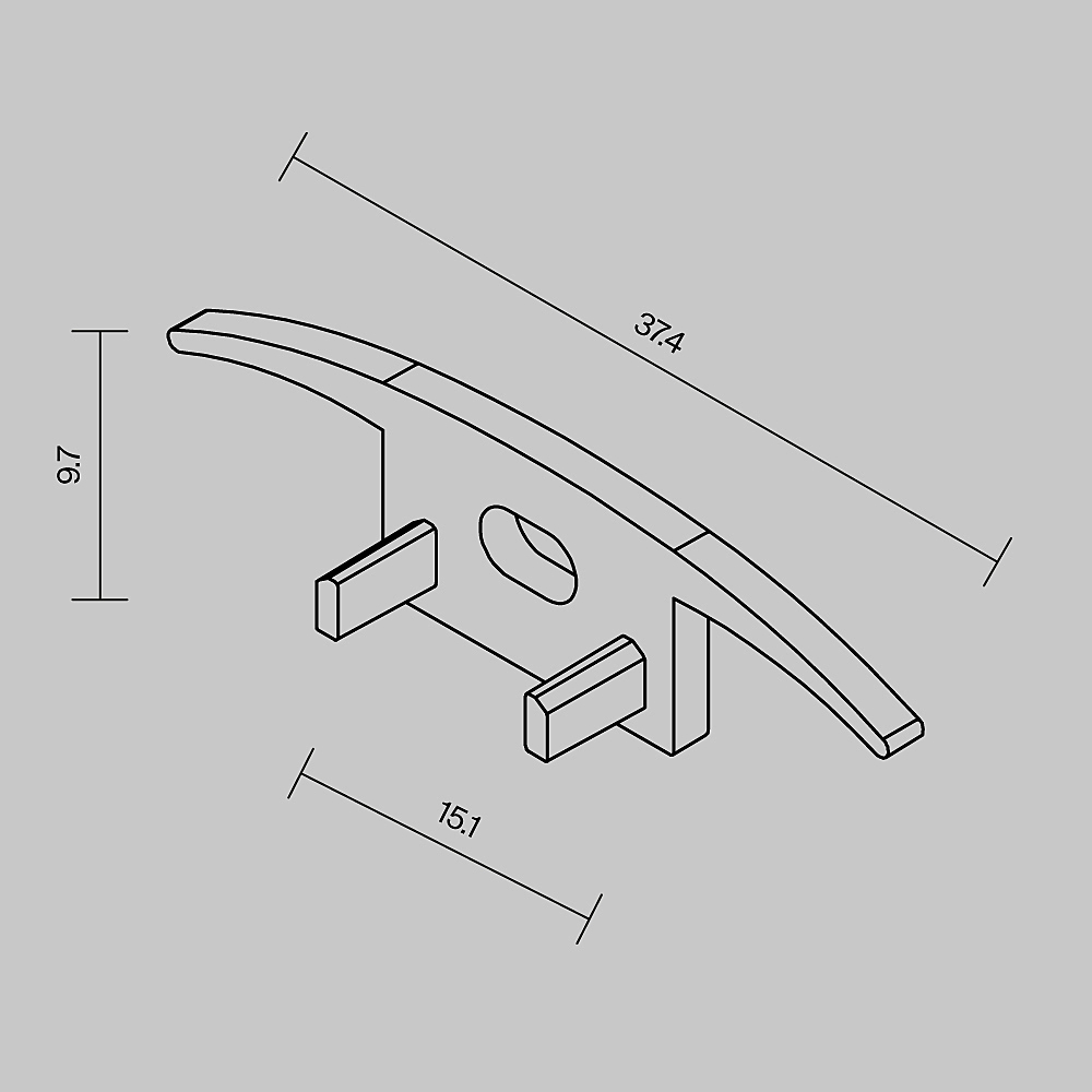 Комплект заглушек (для профиля ALM-3710-S-2M) 2 шт. Maytoni Встраиваемый в пол профиль 642085