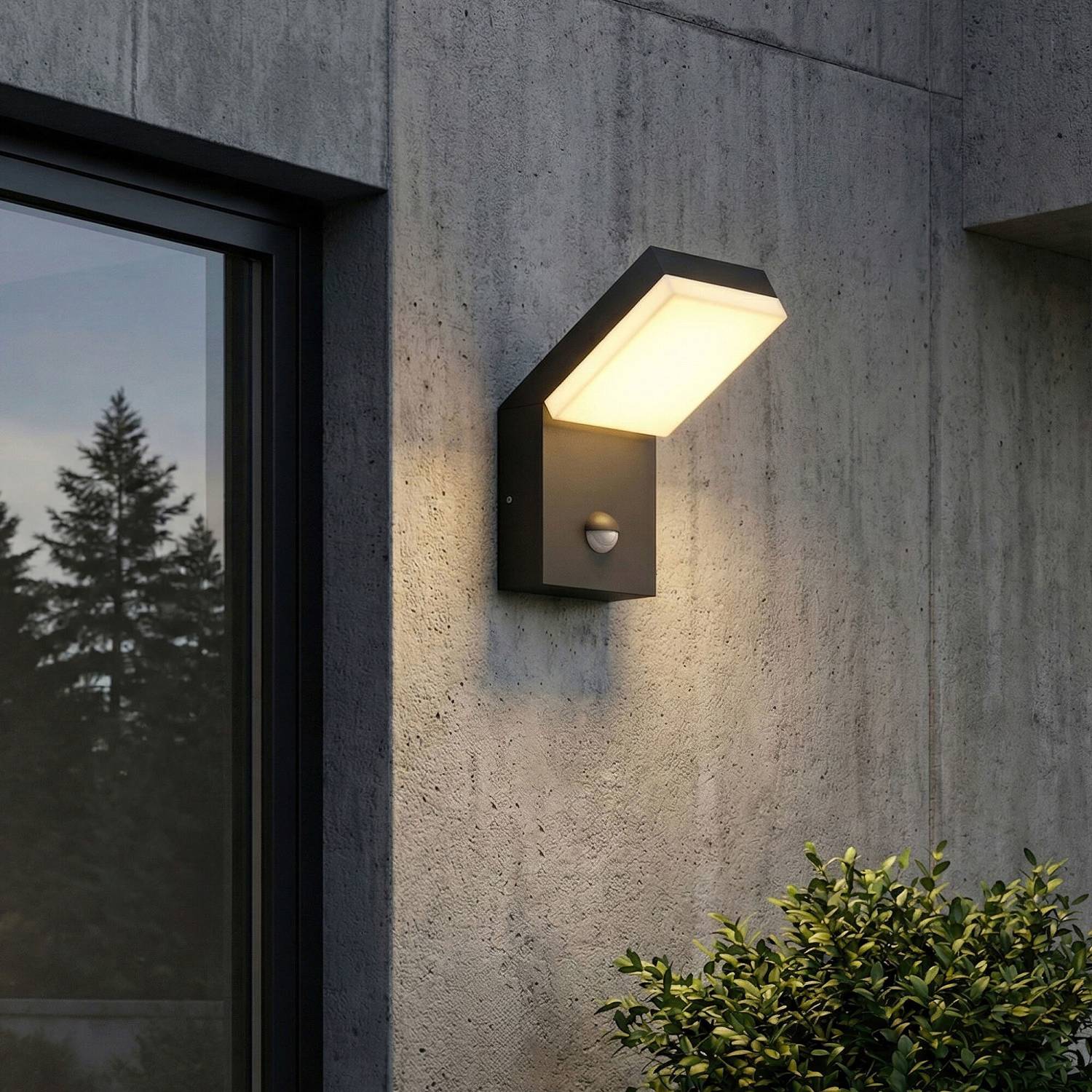 Уличный настенный светильник Elektrostandard Sensor 1541 TECHNO LED с датчиком движения 3000K Чёрный