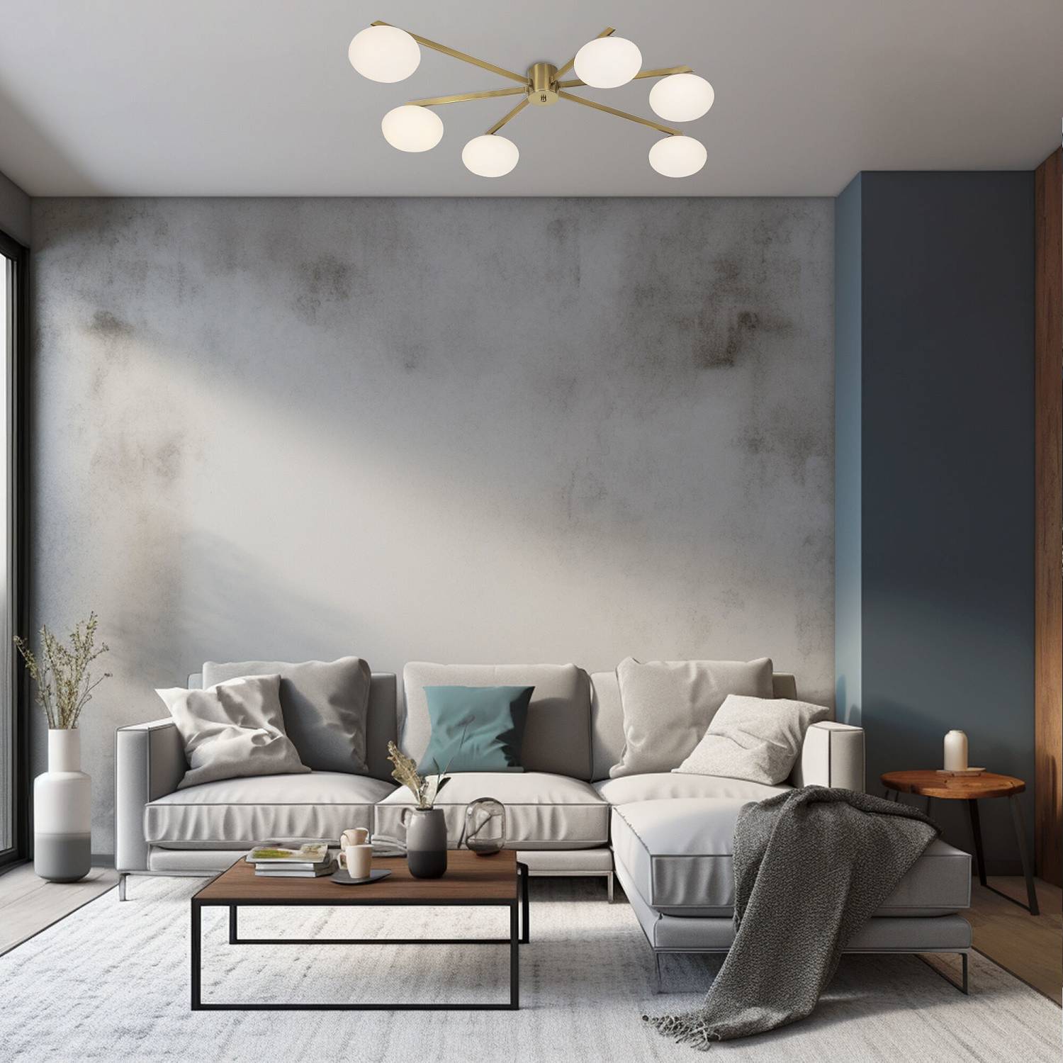 Потолочная люстра Eurosvet Opaline 70220/6 латунь Smart