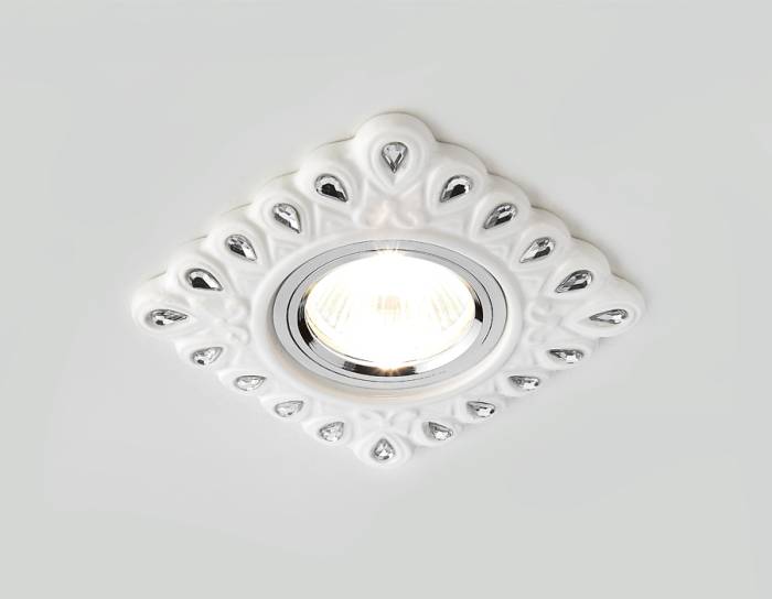 Встраиваемый светильник Ambrella D5550 W/CL белый прозрачный керамика Встраиваемый светильник Ambrella D5550 W/CL белый прозрачный керамика