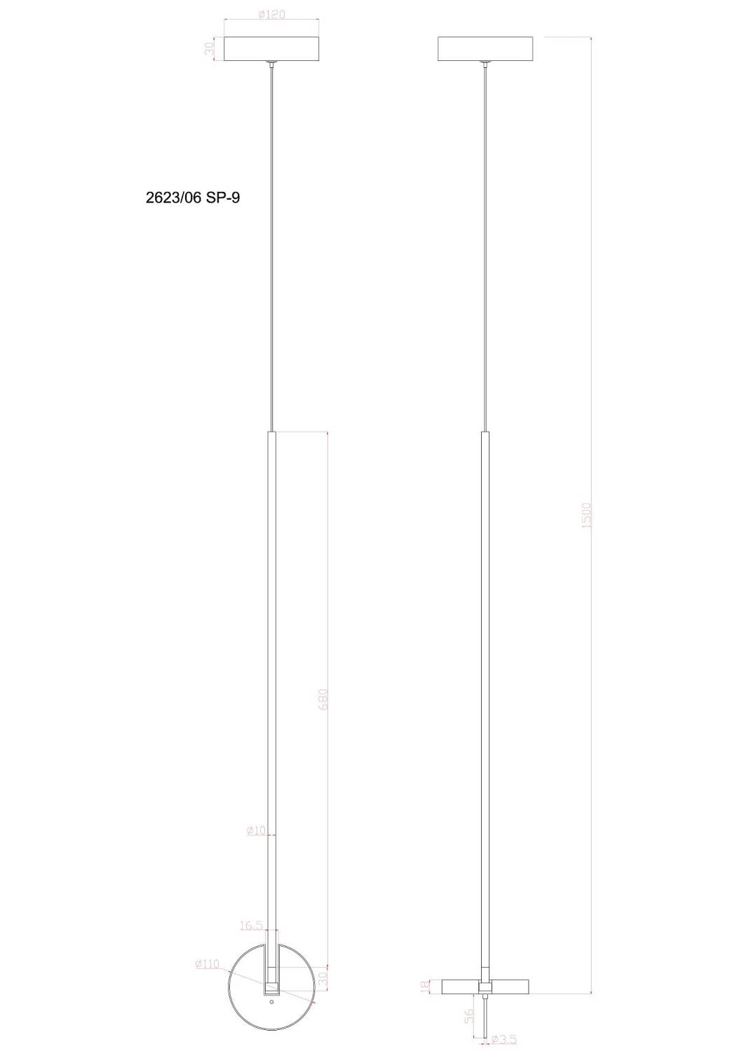 Светильник подвесной Divinare Malcone 2623/06 SP-9