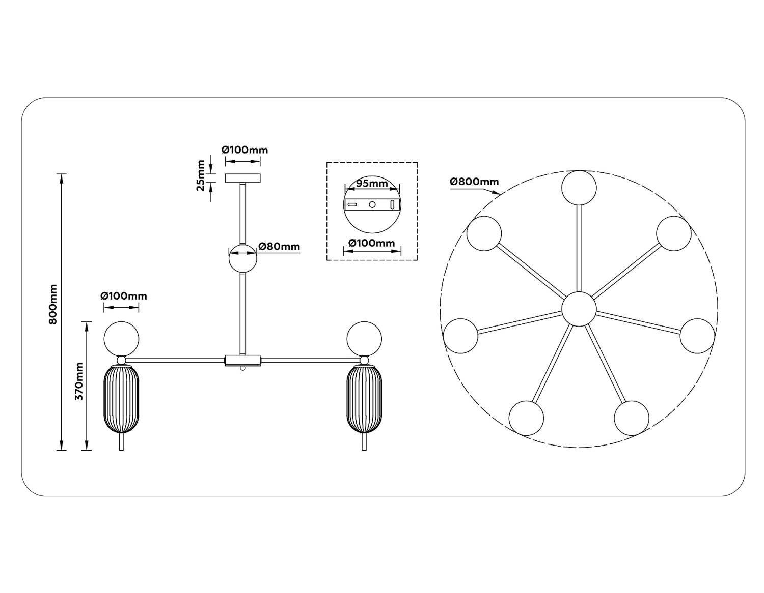 Люстра на штанге Ambrella Ceramo Modern LH53106