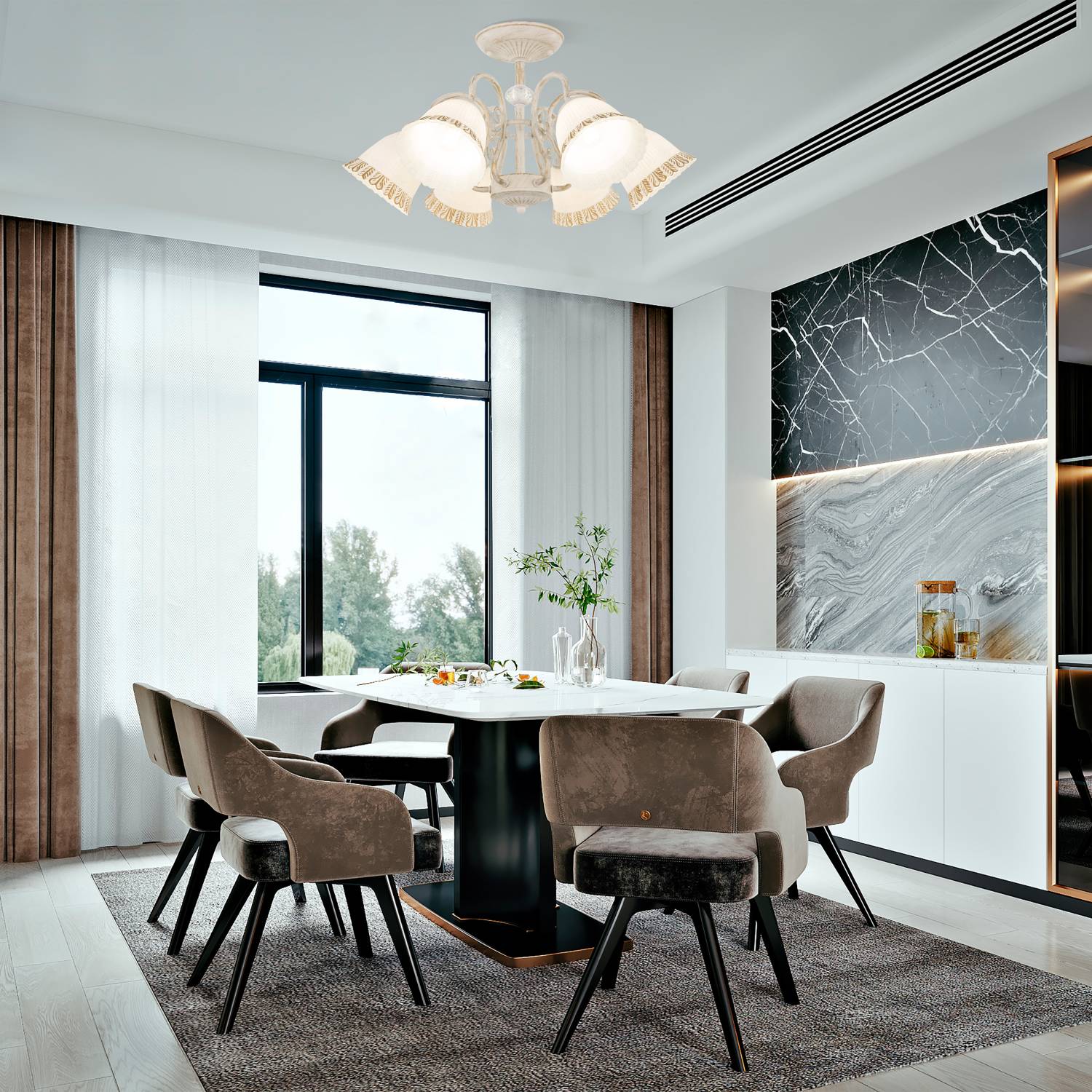 Потолочная люстра Arte Milano Am340800 340800/6 WT+G