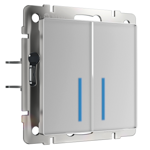 Выключатель Werkel Встраиваемые механизмы серебряные W4520006/ Сенсорный выключатель двухклавишный с подсветкой 1000 Вт (серебряный)