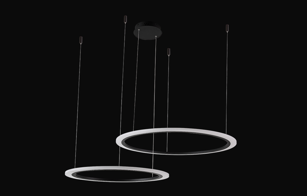 Подвесная люстра Crystal Lux MANZANA MANZANA SP53W LED D600+800 BLACK