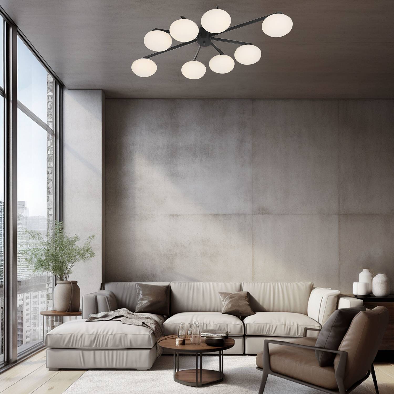 Потолочная люстра Eurosvet Opaline 70220/8 черный Smart