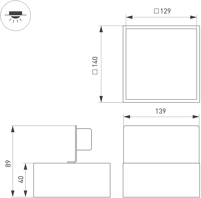 Встраиваемый светильник для установки в потолки Грильято Arlight Grigliato 047680
