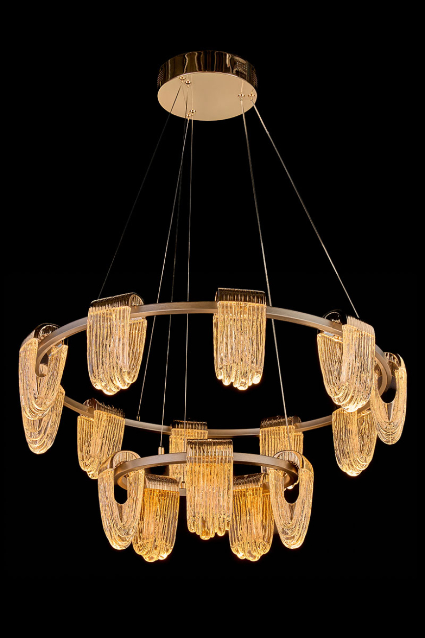 Подвесная люстра LEON Cascade LE7717/10+5 Gold
