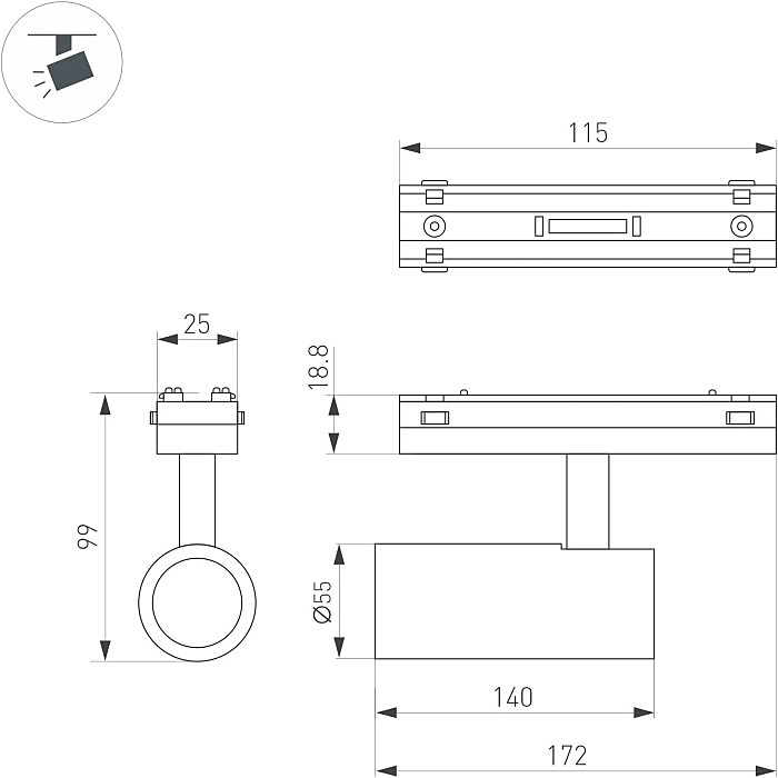 Трековый светильник Arlight Mag-Vibe 045005