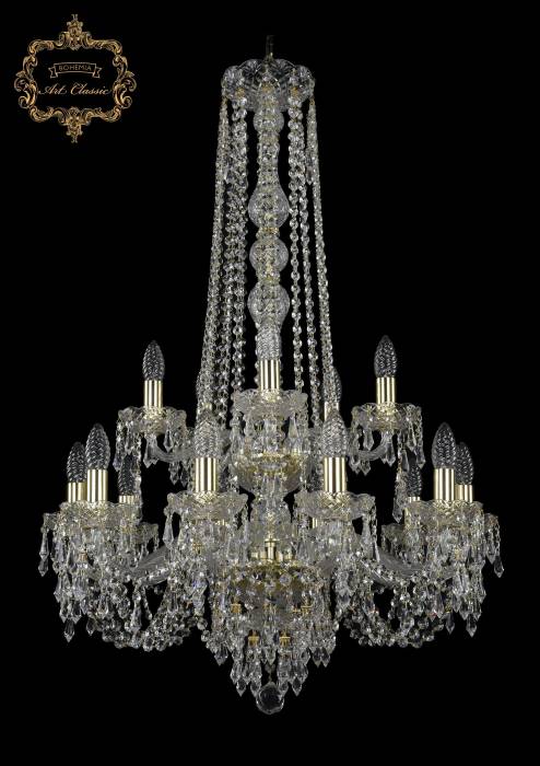 Подвесная хрустальная люстра 11.23 Art Classic 11.23.10+5.220.2d.h-96.Gd.Dr
