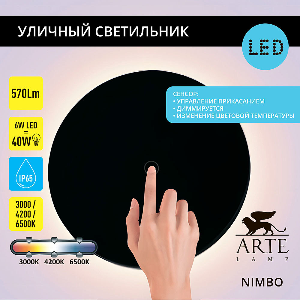 Уличный настенный светильник Arte Lamp Nimbo A4506AL-1BK