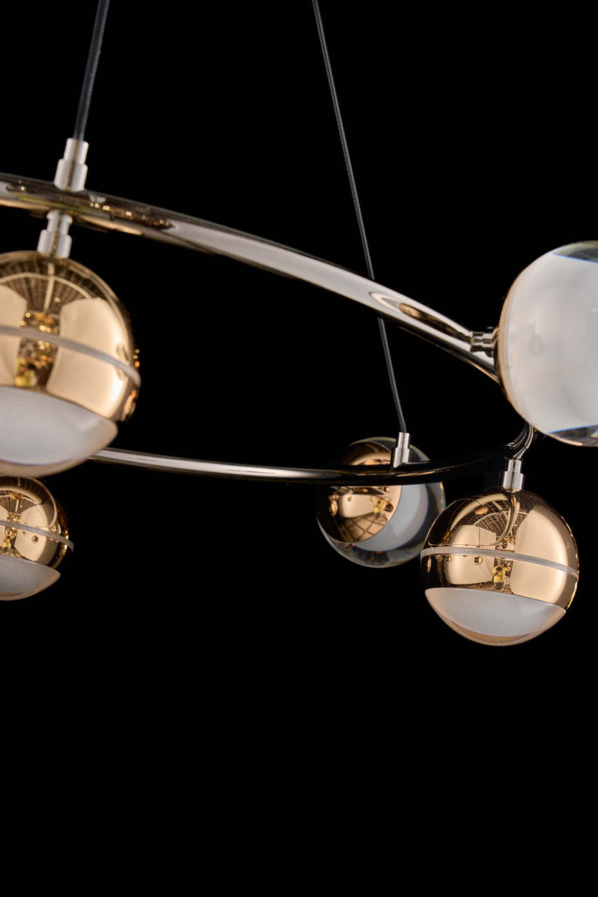 Подвесная люстра LEON Lilith LE7709/8 Black Chrome/Gold