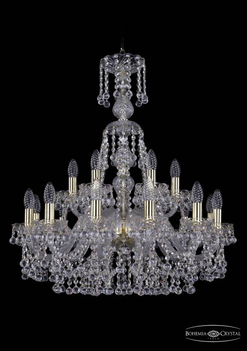 Подвесная хрустальная люстра 1409 Bohemia 1409/12+6/240/XL-76 G