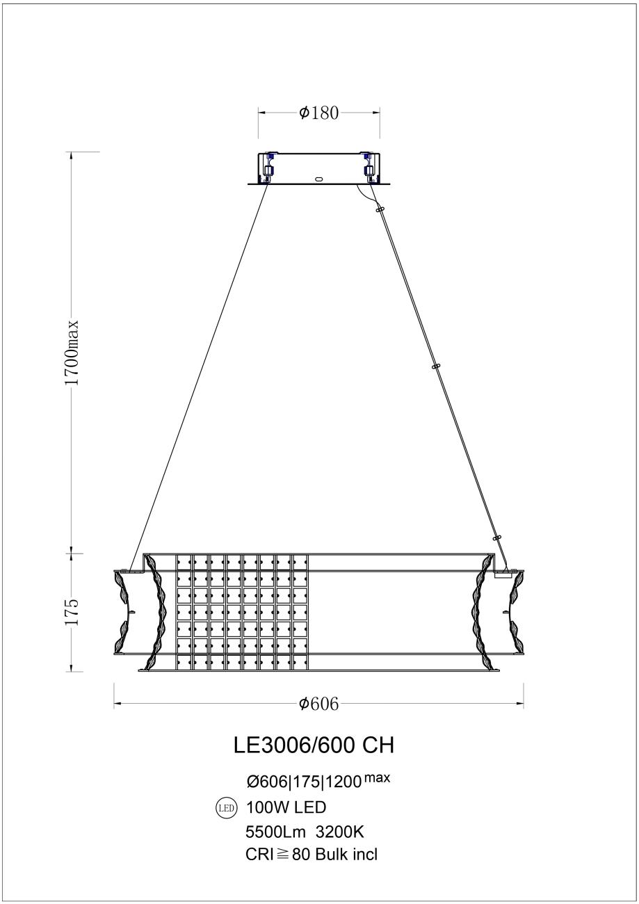 Подвесная люстра LEON Tendre LE3006/600 CH