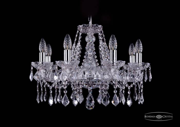 Подвесная хрустальная люстра 1413 Bohemia 1413/8/200 Ni Leafs