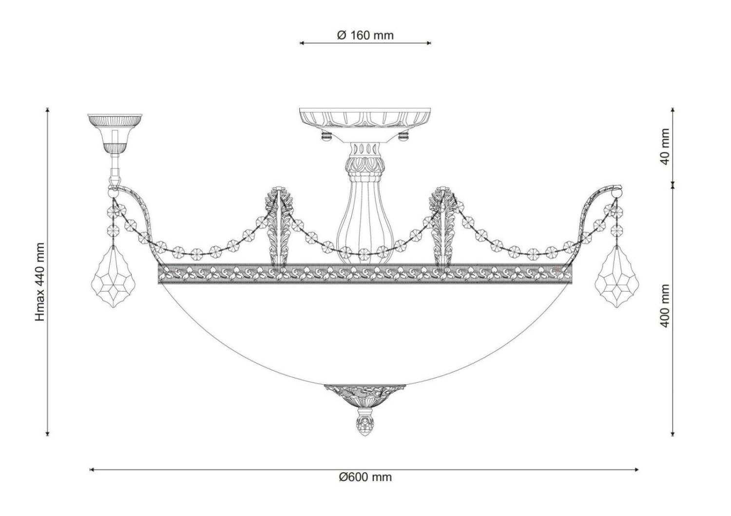 Потолочная люстра Lucia Tucci Barletta BARLETTA 181.8 D620 coffe gold