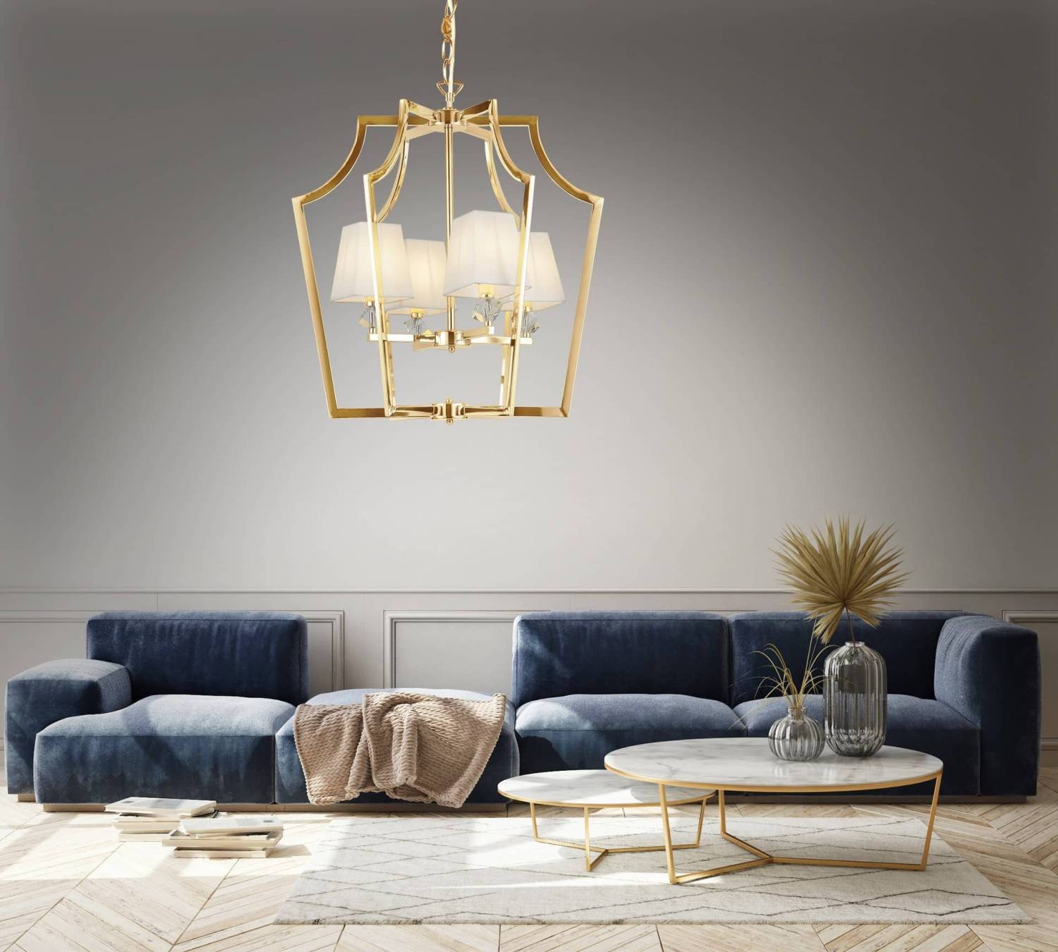 Подвесная люстра Lumina Deco LDP 1249-4 GD+WT