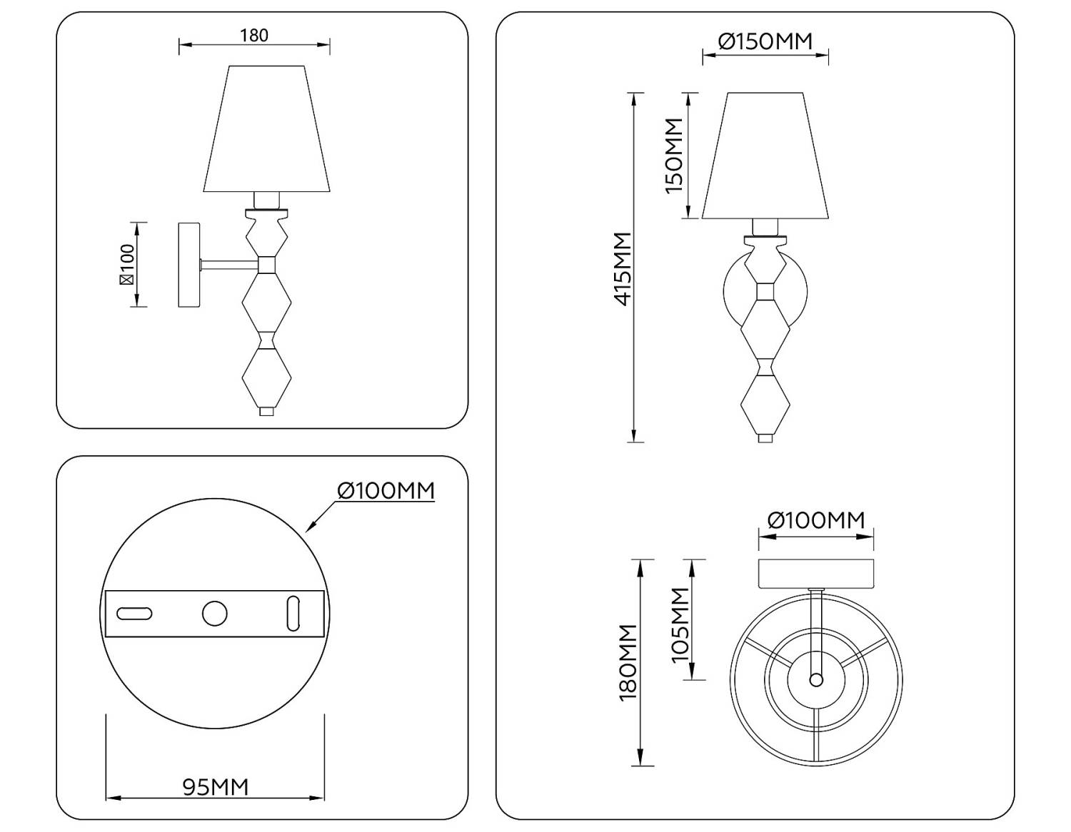 Настенное бра Ambrella Ceramo Classic LH75409