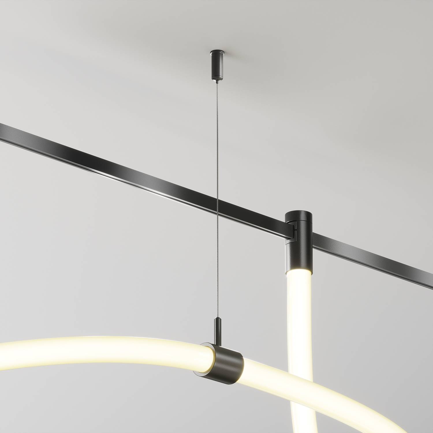 Потолочный коннектор с тросовым подвесом Tau в шинопровод Flarity Maytoni Tau TRA154CSW-1B