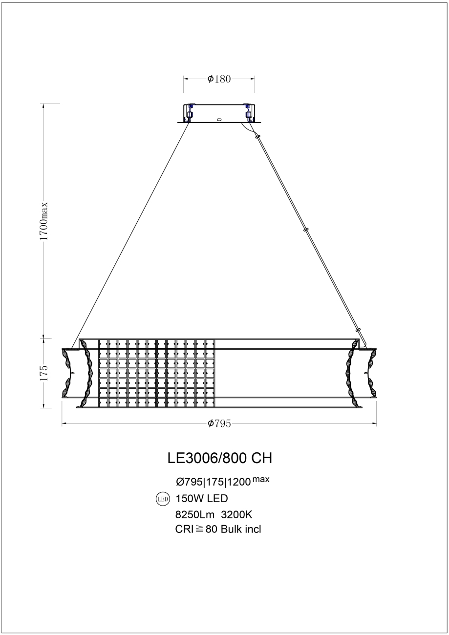 Подвесная люстра LEON Tendre LE3006/800 CH