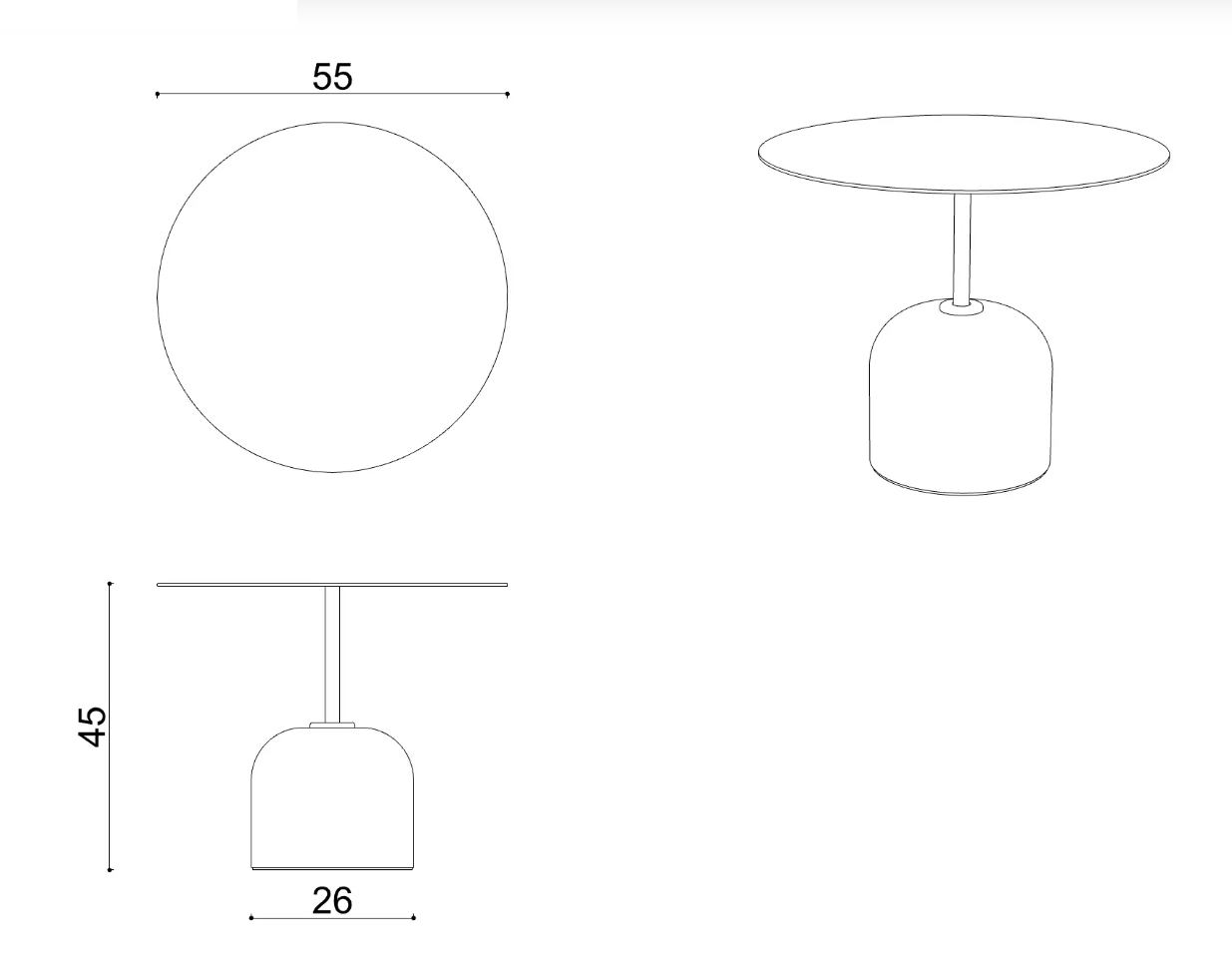 Журнальный стол Delight Collection River River Side Table Ø55